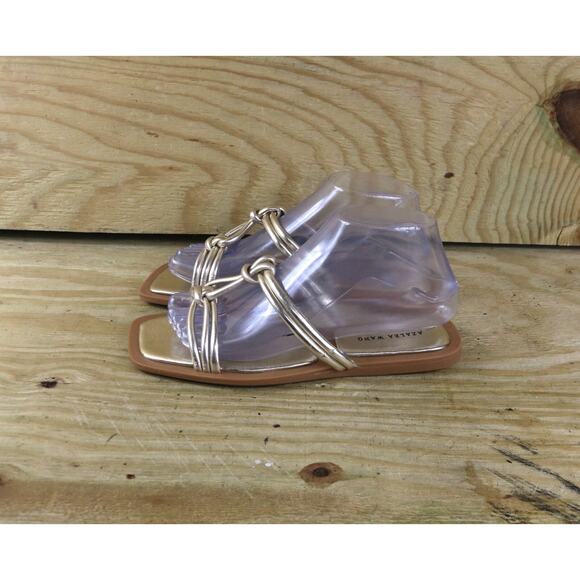Azalea Wang Sandals Womens 11 Lot of 2 Gold Orange Steston Slip On Rope New - Picture 7 of 10